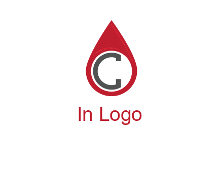 Letter c inside water drop logo