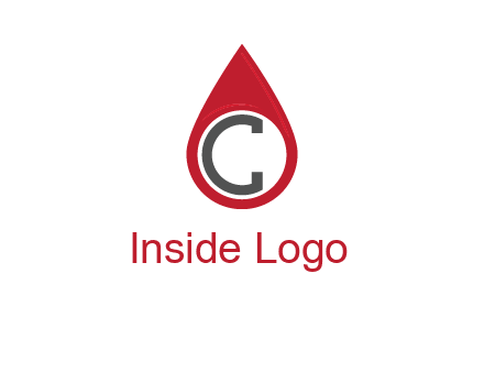 Letter c inside water drop logo
