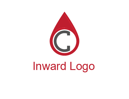 Letter c inside water drop logo