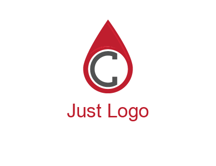 Letter c inside water drop logo