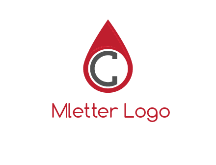 Letter c inside water drop logo