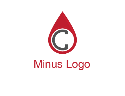 Letter c inside water drop logo