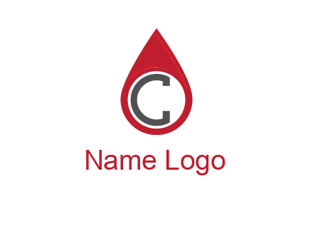 Letter c inside water drop logo