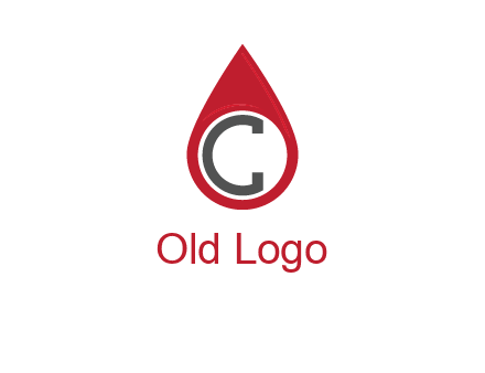 Letter c inside water drop logo