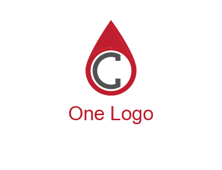 Letter c inside water drop logo