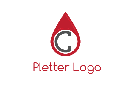 Letter c inside water drop logo
