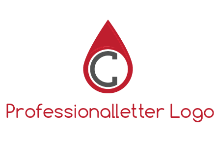 Letter c inside water drop logo