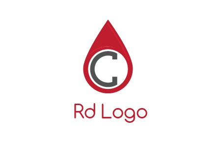Letter c inside water drop logo