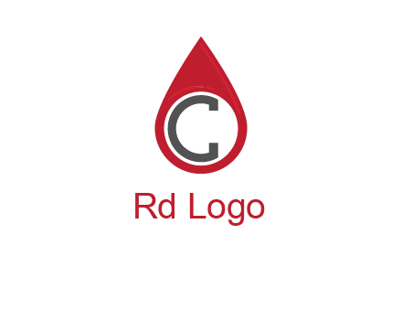 Letter c inside water drop logo