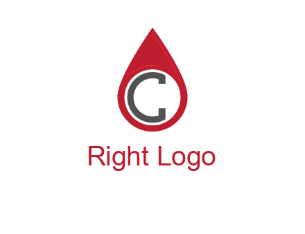 Letter c inside water drop logo