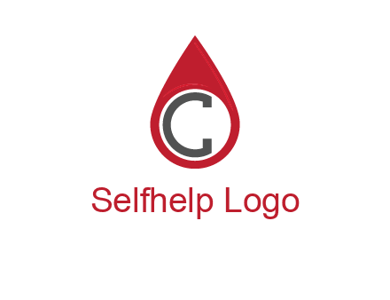 Letter c inside water drop logo