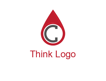 Letter c inside water drop logo