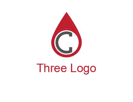 Letter c inside water drop logo