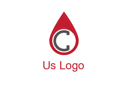 Letter c inside water drop logo