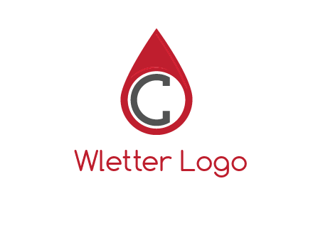 Letter c inside water drop logo