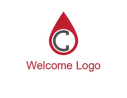 Letter c inside water drop logo