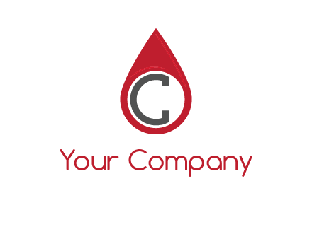 Letter c inside water drop logo