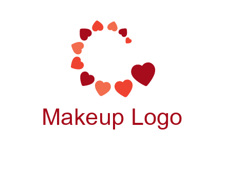hearts forming letter c logo