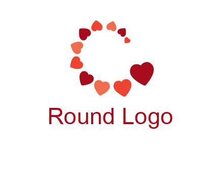 hearts forming letter c logo