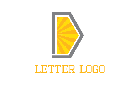 sun rays inside letter d logo