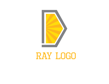 sun rays inside letter d logo