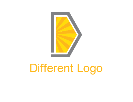sun rays inside letter d logo