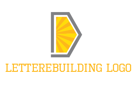 sun rays inside letter d logo