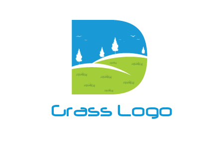 landscape inside letter d logo