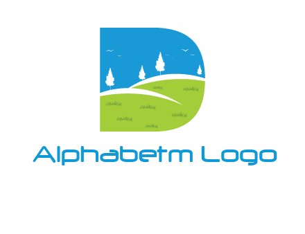 landscape inside letter d logo
