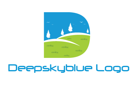 landscape inside letter d logo
