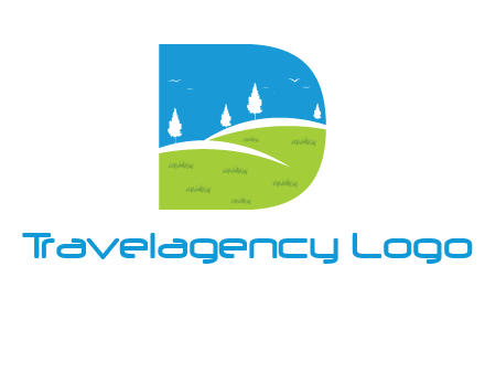 landscape inside letter d logo