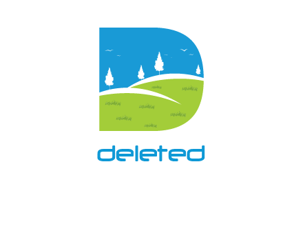 landscape inside letter d logo