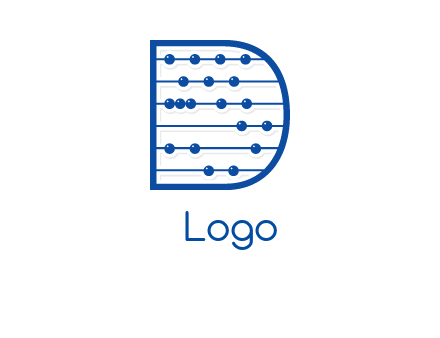 abacus inside letter d logo
