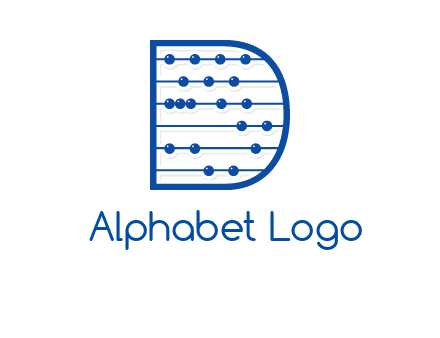 abacus inside letter d logo