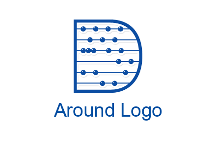 abacus inside letter d logo