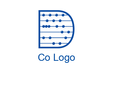 abacus inside letter d logo