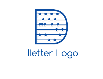 abacus inside letter d logo
