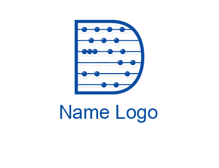 abacus inside letter d logo