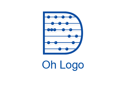 abacus inside letter d logo