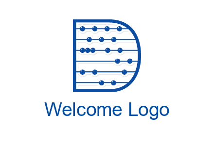abacus inside letter d logo