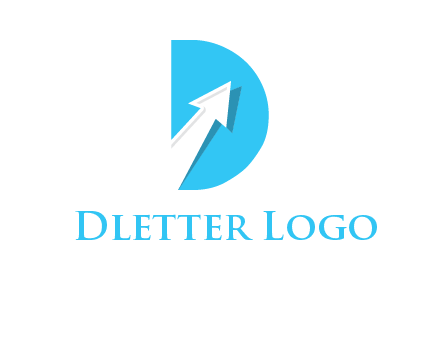 arrow going up inside the letter d logo