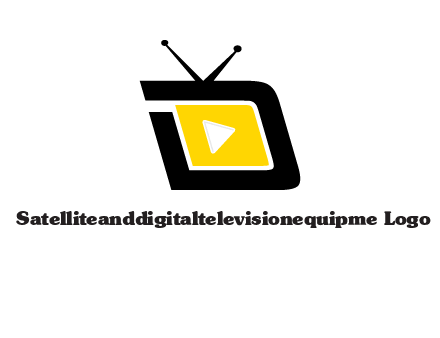 Play button is placed inside a TV forming letter d shape