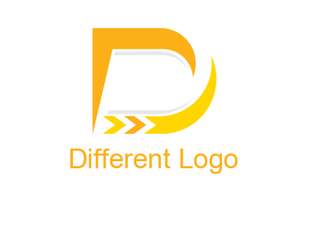 forward arrows with swooshes are forming letter d Shape logo