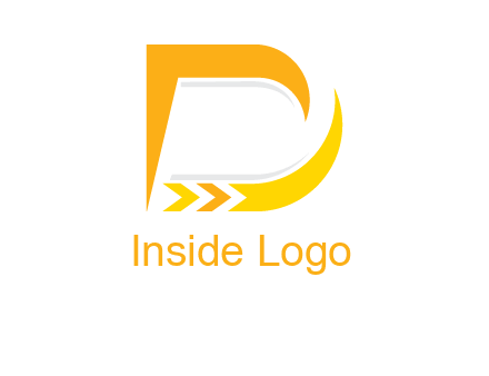 forward arrows with swooshes are forming letter d Shape logo
