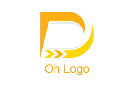 forward arrows with swooshes are forming letter d Shape logo