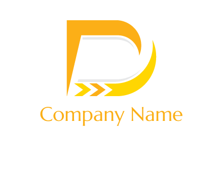 forward arrows with swooshes are forming letter d Shape logo