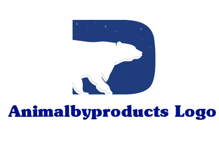 polar bear inside the letter d logo