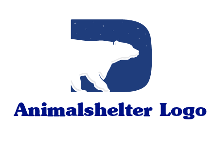 polar bear inside the letter d logo