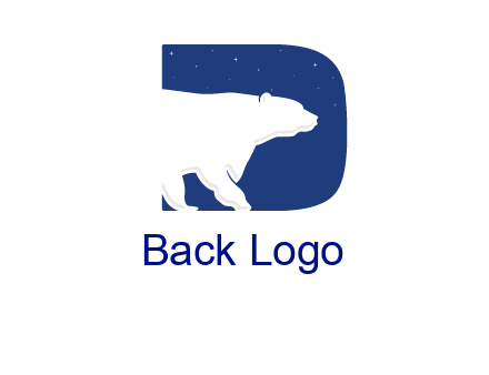 polar bear inside the letter d logo
