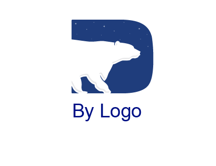 polar bear inside the letter d logo